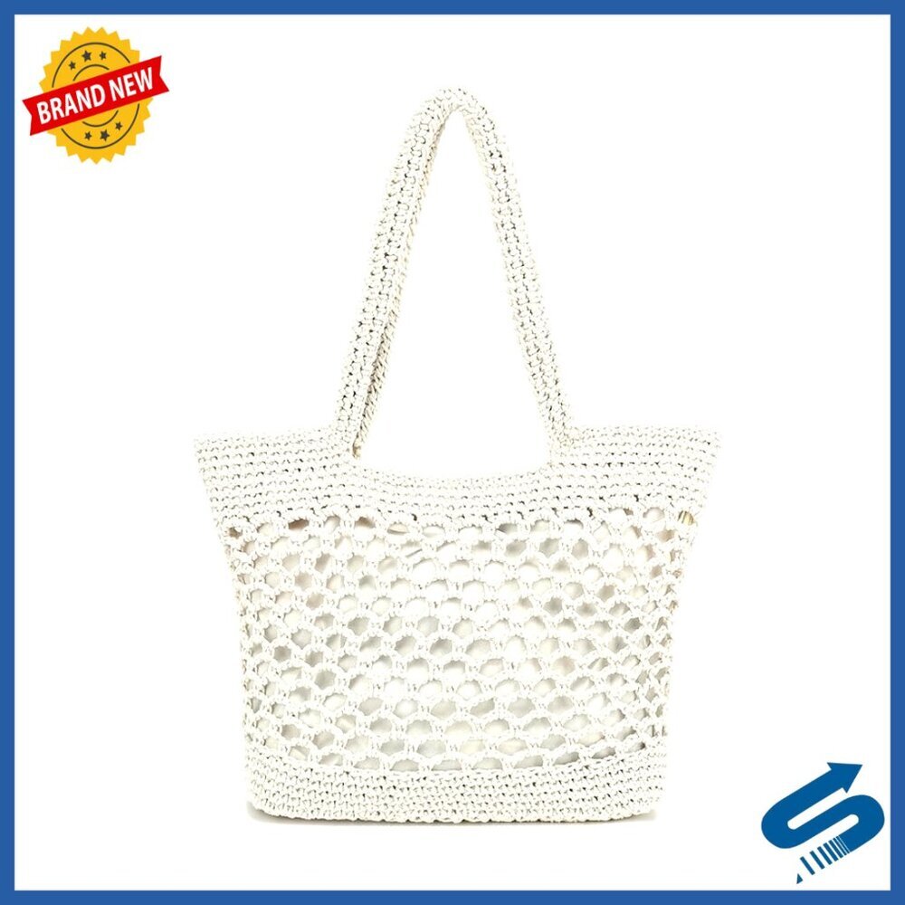 Large Crochet Tote Bag, Boho Mesh Shoulder Purse, Lightweight Travel Beach Bag